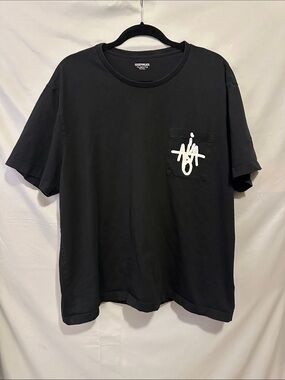 Goodthreads Black Short-Sleeve Pocket Tee with White Graphic